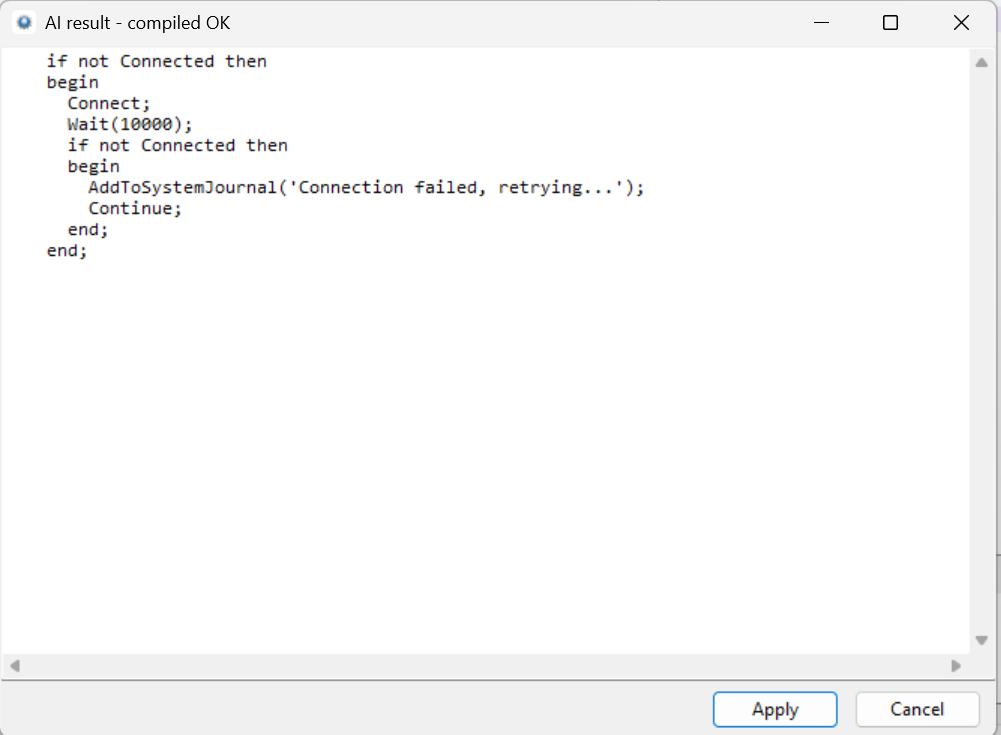 AI result preview