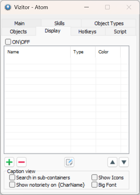 Atom — Display tab